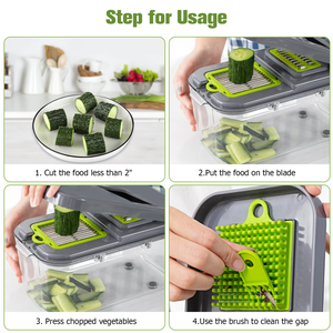 Household Kitchen Manual <b>Vegetable</b> Cutter Handle Multi-functional Storm <b>Vegetable</b> <b>Chopper</b> Stainless Steel Blades Eco-Friendly - Product Image 4