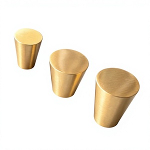 Poignées de meuble cylindriques en laiton, minimalistes et durables, pour portes de placards, décoration de maison, hôtel, villas - Product Image 1