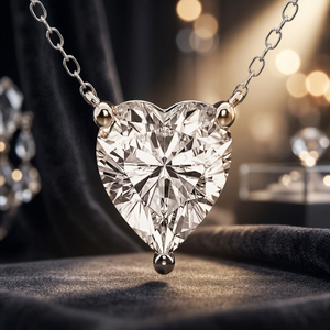 Pendentif diamant silhouette cœur minimaliste architectural (ornements de mariage contemporains exquis) - Product Image 1