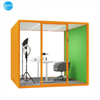 Fabrication d'usine Cabine téléphonique claire insonorisée sur mesure Bureau préfabriqué avec canapé bureau à portes larges