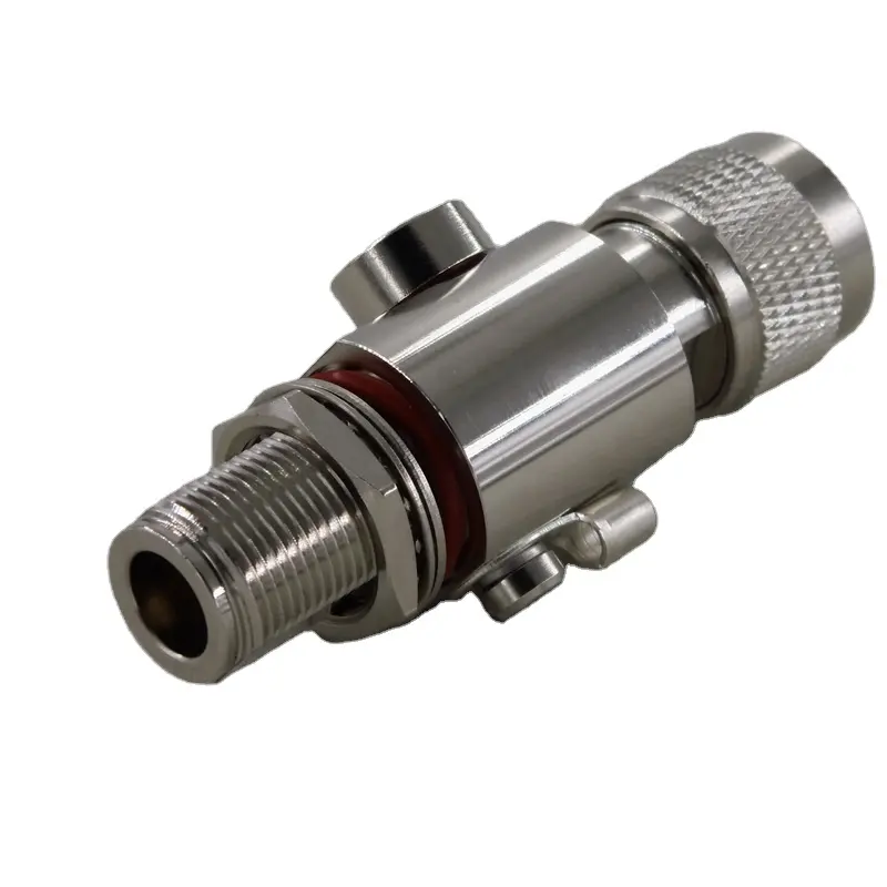 0-6Ghz Gasontladingsbuis Afleider Lightning Protector Met N Male Naar N Vrouwelijke Schot Rf Coaxiale connector