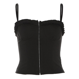 Top Corto de Verano, Nuevo, Ajustado, Color Sólido, con Tirantes, Cintura Alta, Elegante, Combinable con Todo, <span class=keywords><strong>para</strong></span> Mujer - Product Image 6