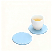Cici – Lot de sous-verres modernes ronds en cuir PU écologique, personnalisables par gravure laser, diamètre 100 mm, pour bière et café – Vente chaude
