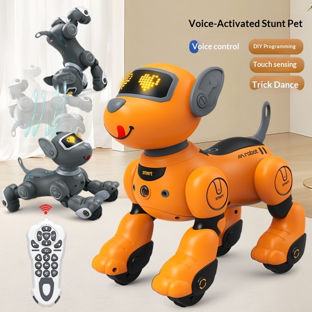 New Smart Voice Robot Dog Follow Me Touch Interactive Plastic Children's Toy with Remote Controller Ready-to-Go