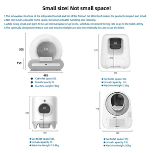 Entrepôt d'Allemagne Boîte à litière pour chat autonettoyante intelligente Toilette automatique pour chat avec capteur anti-pincement avec APP - Product Image 5