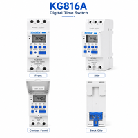 MythEle DIN Rail Digital Time Switch AC220V 30A LCD Programmable Timer Relay untuk Kontrol Rumah dan Industri