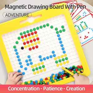 Bolígrafo magnético de plástico portátil personalizado, tablero de dibujo para bebés de 2 a 4 años, bolígrafo móvil, rompecabezas de cuentas, juguetes, material didáctico para jardín de infantes - Product Image 2