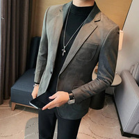 Haute qualité hommes Slim Fit Faux daim Blazer respirant printemps affaires costumes pour bureau et tenue décontracté XL smoking veste