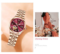 POEDAGAR 320 Montre Femme Tendance Or Rose Acier Inoxydable, Cadeau Petite Amie Étanche Lumineuse à Quartz