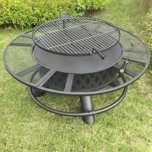 Barbecue multifonctionnel moderne d'extérieur, foyer à bois, table de brassage de thé pour cour - Product Image 2