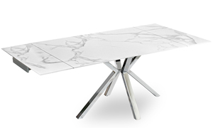 <span class=keywords><strong>Ensemble</strong></span> de table <span class=keywords><strong>à</strong></span> <span class=keywords><strong>manger</strong></span> KirKasa de luxe moderne avec plateau en granit blanc et base métallique durable, 6-8 places, Guangdong Sintered - Product Image 2