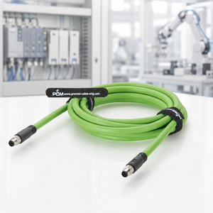 Câble Ethernet industriel M8 4 broches D-Code mâle-mâle Profinet EtherCAT 3m, haute flexibilité, blindé TPU pour PLC et robotique - Product Image 1
