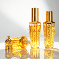 Bouteilles de rouleau de parfum d'huile essentielle de 15ml avec le rouleau pour le verre de galvanoplastie d'or d'huile essentielle de verre personnalisé de luxe