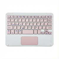 Keyboard Mini Universal 7 Inci dengan Touchpad Mouse Plastik untuk iPad iPhone Tablet PC, Model Gunting, Bluetooth, Tata Letak US, Logam Ultra