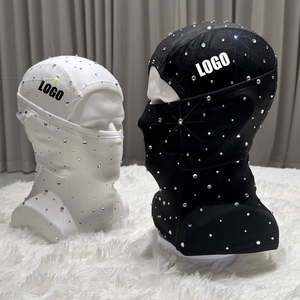 <span class=keywords><strong>Cagoule</strong></span> noire taille unique entièrement ornée de strass, masque de <span class=keywords><strong>ski</strong></span> tendance style rappeur Yeat Sheisty Bling - Product Image 1