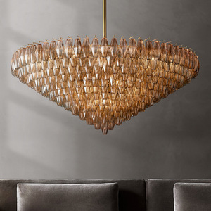 <span class=keywords><strong>Lustre</strong></span> LED rond élégant de style nordique avec feuilles, pour salon, salle à manger, chambre à coucher, décoration en cristal, <span class=keywords><strong>moins</strong></span> <span class=keywords><strong>cher</strong></span> - Product Image 2
