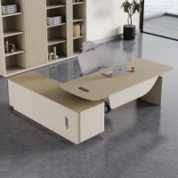 Bureau de direction en bois MDF écologique, table moderne pour PDG, bureau de patron de luxe avec finition mélamine pour poste de travail commercial