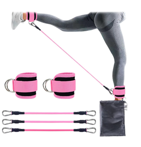 Producto caliente 60 LBS Bandas de resistencia de tobillo negro y rosa para entrenar Kickbacks Ejercicios de entrenamiento de glúteos DE CADERA - Product Image 3