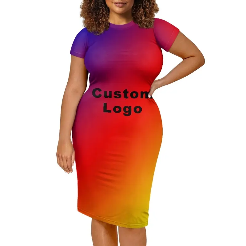 Manufacturer Sublimation Design Custom Women Dresses Summer Short Sleeve Dresses MOQ1 Dropshipping Dress Print On Demand Clothes