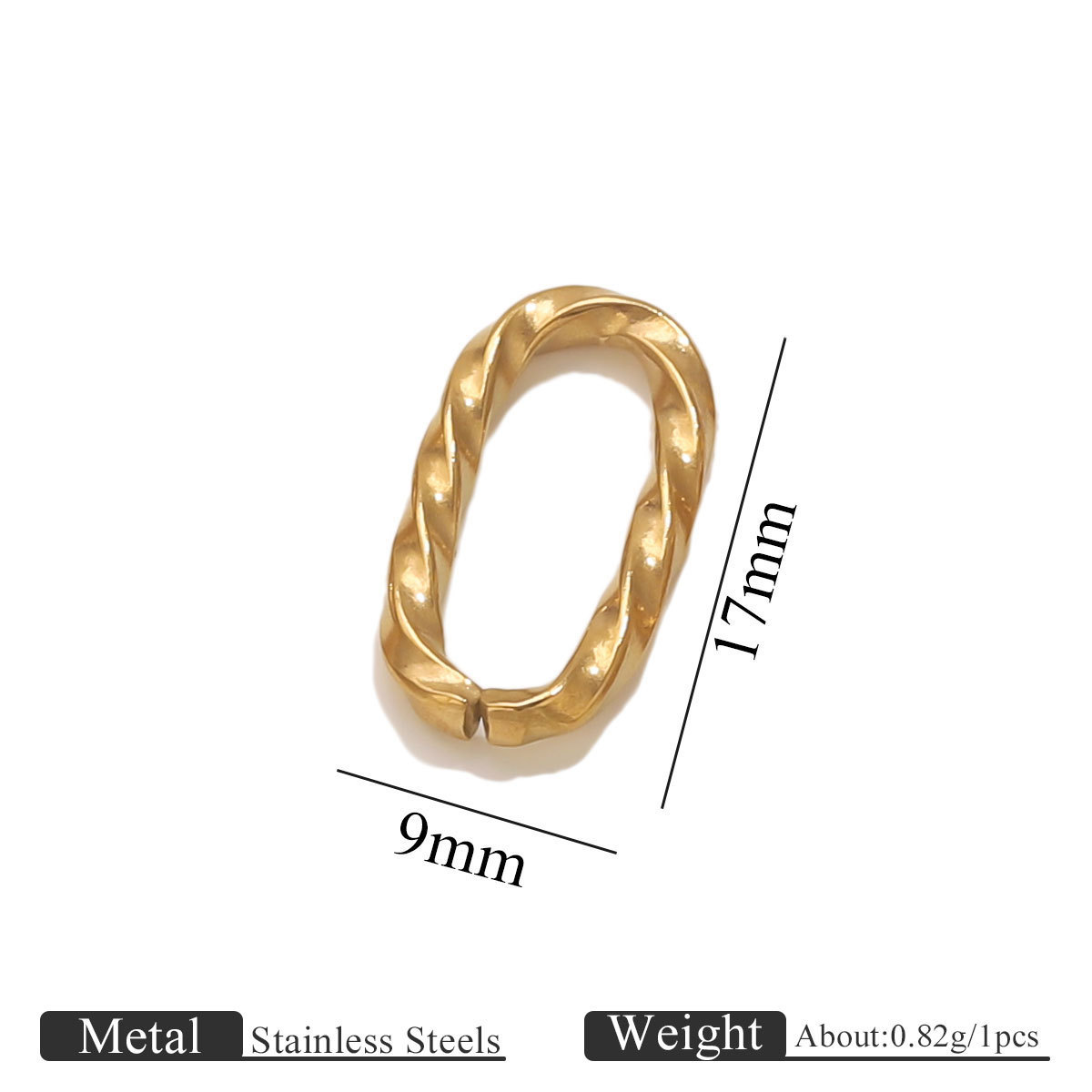 gold 2.0 twisted square wire, 9.2*17