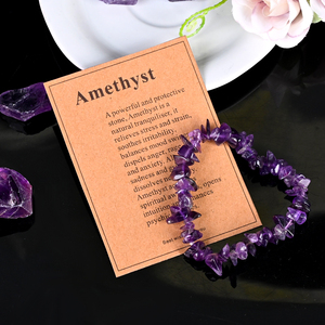 กำไลข้อมือคริสตัลธรรมชาติแบบยืดได้ พร้อมการ์ด สำหรับผู้หญิง ขายส่ง - Product Image 6