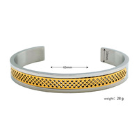 Brazaletes y Pulseras Clásicas de Acero Inoxidable con Dijes, Chapadas en Oro de 18K, con Grabado Árabe Islámico, Joyería de Moda