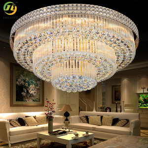 <span class=keywords><strong>Plafonnier</strong></span> de luxe moderne de vente chaude grande boule de cristal ronde K9 pour salon éclairage intérieur LED avec base en aluminium - Product Image 2