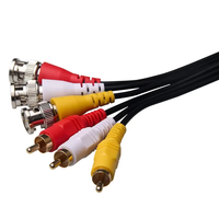 Cable TL LINK 3 RCA Hembra-Hembra que se conecta a 3 Cables BNC con Cubierta de PVC y Blindaje Trenzado para Aplicaciones de Cámaras de Coche y Reproductores de DVD