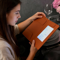 Folder Menu Hotel Cafe Restoran Wine dengan Cetak Logo, Buku Menu Digital LED A4 Double Pane