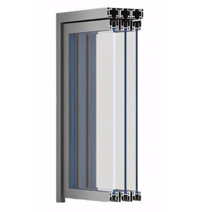 Ультра-узкий алюминиевый внутренний дворик с тройным остеклением стеклянная раздвижная дверь для дома