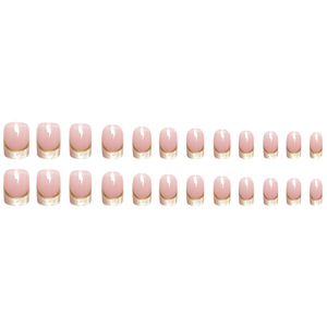 Juego de 24 <span class=keywords><strong>Uñas</strong></span> Postizas Francesas con Efecto Ojo de Gato, Degradado <span class=keywords><strong>Rosa</strong></span>, <span class=keywords><strong>Cortas</strong></span>, Cuadradas, Desmontables, Diseño de Manicura - Product Image 5