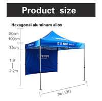 Carpa Plegable Personalizada de 10x10 con su Logotipo, Carpa Impermeable para Publicidad, Stand Promocional con Impresión Personalizada