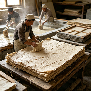 Papier de mûrier aux tons neutres, idéal pour la décoration intérieure moderne et les projets d'artisanat minimaliste - Product Image 1