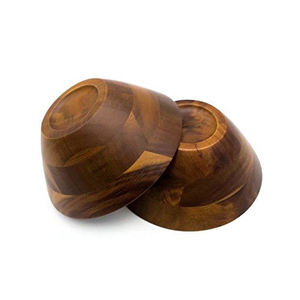 Bol de service en bois d'acacia naturel le plus vendu avec finition lisse pour la cuisine, la salle à manger et la présentation de table au meilleur prix - Product Image 2