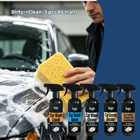 Kit de lavage de voiture portable léger en plastique, serviette en microfibre absorbante imperméable, gant de lavage, nettoyage complet du véhicule