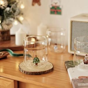 Tazza in Vetro con Albero di Natale 3D, Simpatica Tazza per Latte a Cartoni Animati, Articolo Festivo per Caffè, Cioccolata Calda, Regalo e Feste - Product Image 5