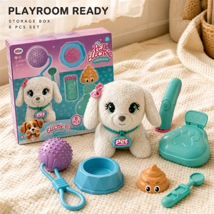 SY Nouveauté : Ensemble de jouets interactifs en peluche chiot qui fait <span class=keywords><strong>des</strong></span> crottes avec accessoires de toilettage et boîte de transport pour jeu de rôle pour enfants - Product Image 3