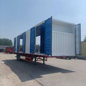 Semi-remorque à plateau fermé en acier à 3 essieux, 60 tonnes, type fourgon, pour marchandises sèches, avec une charge utile maximale de 70 000 kg, à vendre - Product Image 2
