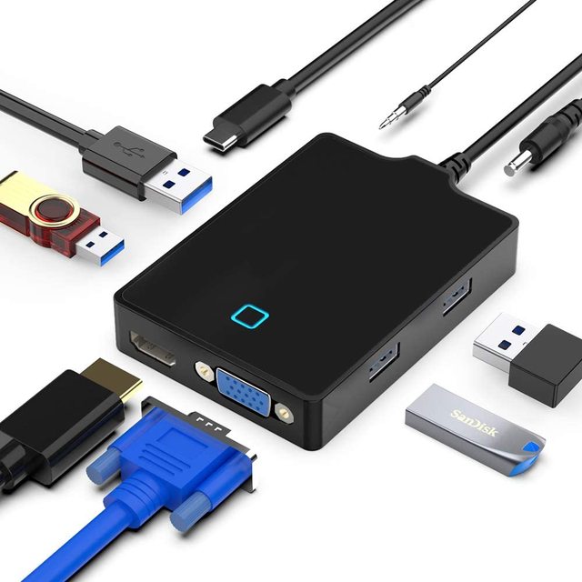 Rocketek 4 Port USB Type C Hub Portable USB Hub 3.0 Adapter Thunderbolt 2 Usb-c Hub