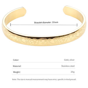 กำไลข้อมือแฟชั่น สแตนเลสสตีล สำหรับผู้หญิง ปรับขนาดได้ - Product Image 6