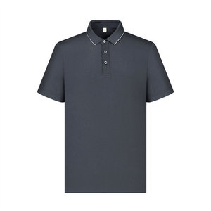 Polo uni rose pêche en polyester à manches courtes pour usage quotidien - Product Image 3