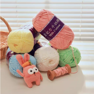 เส้นด้ายถักไหมพรม60สีผสม5เส้น100กรัม/ลูกบอลนุ่มผ้าถักสำหรับเด็กผ้าฝ้ายนมสูงเป็นมิตรกับสิ่งแวดล้อมสำหรับเย็บผ้าทอ - Product Image 6