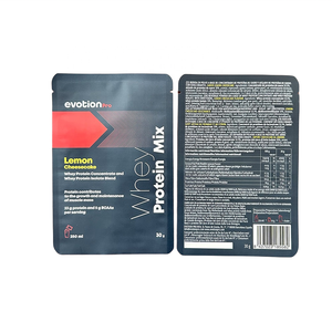 Sac en mylar en feuille d'aluminium à faible quantité minimale de commande Sachets d'emballage individuel Poudre de protéine de lactosérum Trois sacs à fermeture latérale <span class=keywords><strong>Sachet</strong></span> à pochette plate - Product Image 6