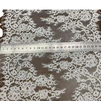 Nouvelle Arrivée ERKOUMI Tissu en Dentelle Chantilly en Nylon et Coton, Ferme, Lourd, Non Élastique, pour Vêtements Féminins, Bordure en Dentelle Brodé