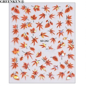 Nuovi <span class=keywords><strong>Adesivi</strong></span> <span class=keywords><strong>per</strong></span> <span class=keywords><strong>Unghie</strong></span> Autunnali con Design a Foglia d'Acero Riflettente Laser, Ultra Sottili 3D Autoadesivi <span class=keywords><strong>per</strong></span> Nail Art - Product Image 3
