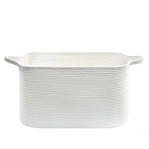 Vente chaude Rectangle grande capacité coton corde tissé blanchisserie Snack jouets articles divers coton corde panier - Product Image 2