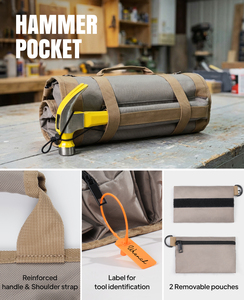 बहुक्रियाशील पोर्टेबल ऑक्सीफोर्ड कपड़े घरेलू कार पेशेवर उपकरण भंडारण रोल बैग हार्डवेयर किट इलेक्ट्रीशियन टूल बैग - Product Image 2