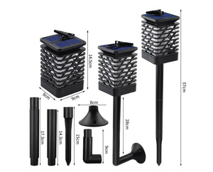 Năng lượng mặt trời ngọn lửa Ngọn Đuốc Đèn ngoài trời 3 trong 1 33 LED năng lượng mặt trời vườn ánh sáng treo bảng cho cảnh quan Pathway cỏ - Product Image 4