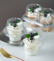 Boîte à Cupcake Conteneur à Gâteau Mini Boîte à Papier à Cupcake Transparent Jetable Unique ou Deux Aliments PET Cupcake Emballage XL Blister