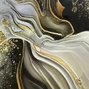 Piastrelle in Porcellana Effetto Marmo Nero Onice Agata 600x600, Finitura Lucida con Venature Dorate, per <span class=keywords><strong>Pavimenti</strong></span> e Pareti di Ville, Hotel e Progetti di Lusso - Product Image 2